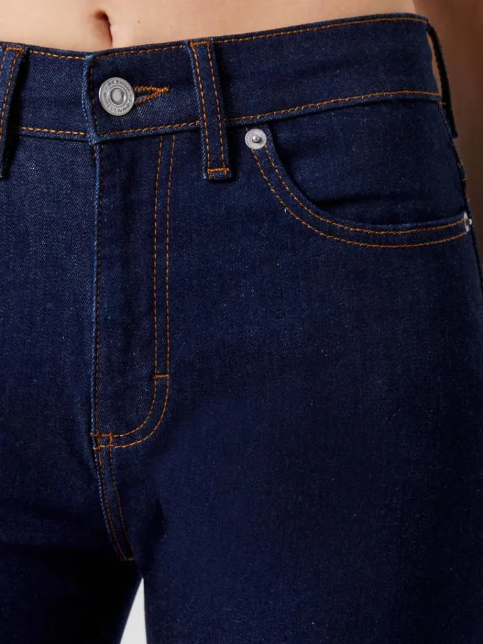 French Connection Trousers Stretch Denim Wide Flare Full Length Jeans 34 Inch Clean Indigo 8211 Woman