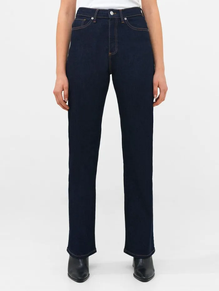 French Connection Trousers Stretch Denim Wide Flare Full Length Jeans 34 Inch Clean Indigo 8211 Woman