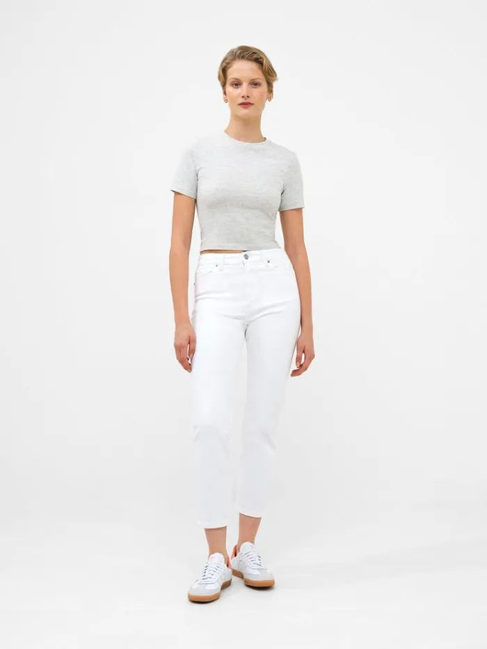 French Connection Trousers Stretch Slim Straight Cigarette Ankle Length Denim Jeans 28 Inch White 8211 Woman