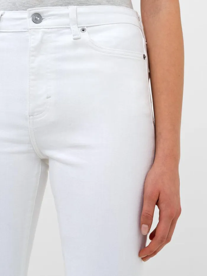 French Connection Trousers Stretch Slim Straight Cigarette Ankle Length Denim Jeans 28 Inch White 8211 Woman
