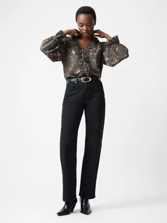 French Connection Trousers Toms Denim Bleach Line Jeans 32 Inch Just Black 8211 Woman