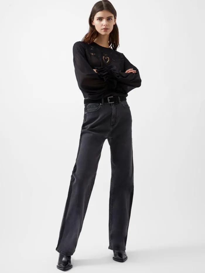 French Connection Trousers Toms Denim Mix Wash Jeans 32 Inch Vint Blkjust Blk 8211 Woman