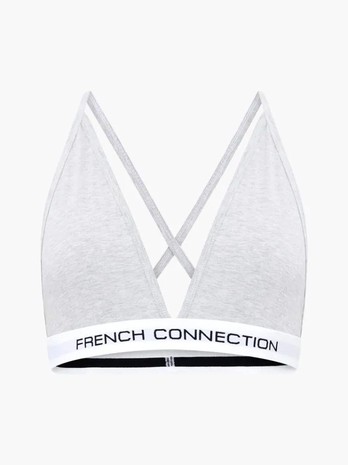 French Connection Underwear and Socks Fc 2 Pack Logo Bralette Blackgrey 8211 Woman