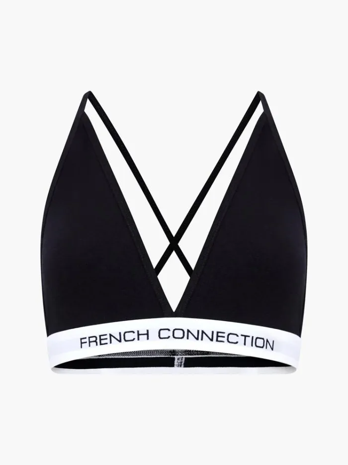 French Connection Underwear and Socks Fc 2 Pack Logo Bralette Blackgrey 8211 Woman