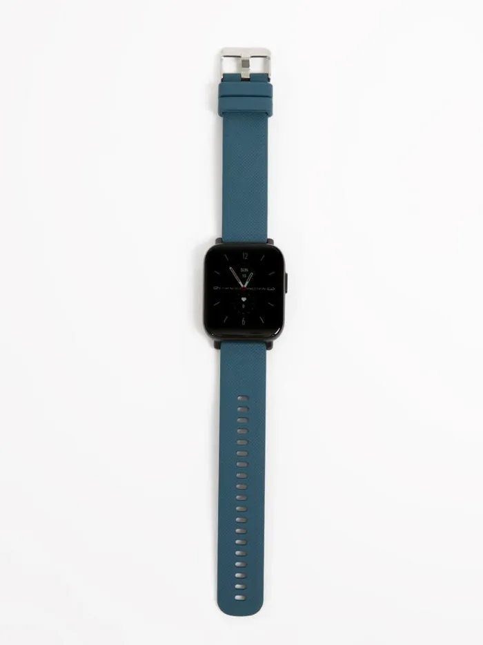 French Connection Watches Blue Silicone Strap Watch With Digital Dial Blue 8211 Man