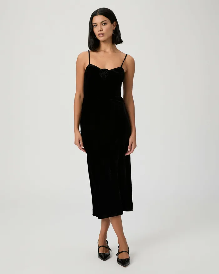 Gaia Dress 8211 Black Velvet Women Dresses PAIGE