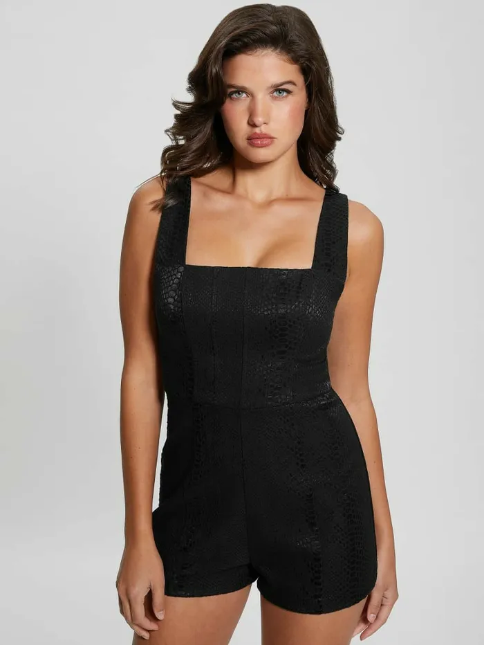 Gemi Sleeveless Romper Black Women Dresses and Jumpsuits GUESS Gemi Sleeveless Romper Black Women Dresses and Jumpsuits GUESS
