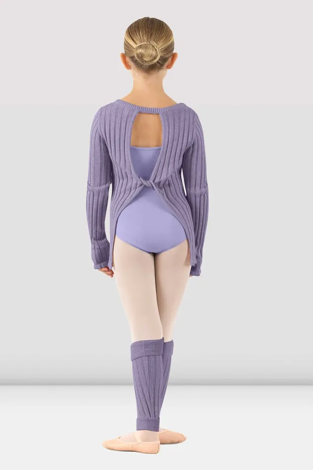 Girls Rose Twist Back Sweater Lilac Children Tops Bloch