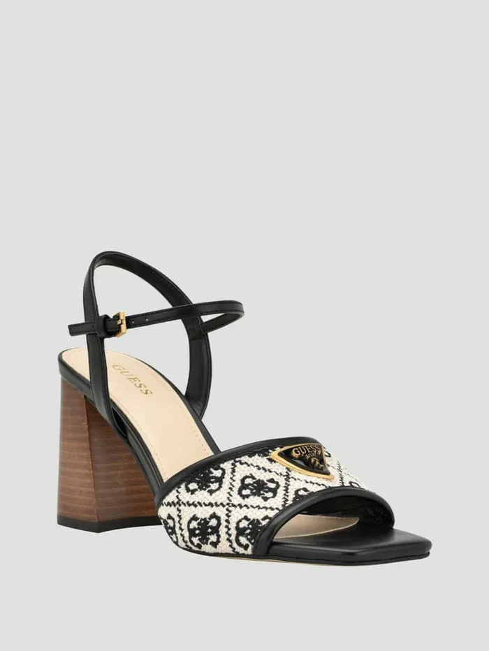 Glaven OpenToe Block Heels Black 001 Heels GUESS Women