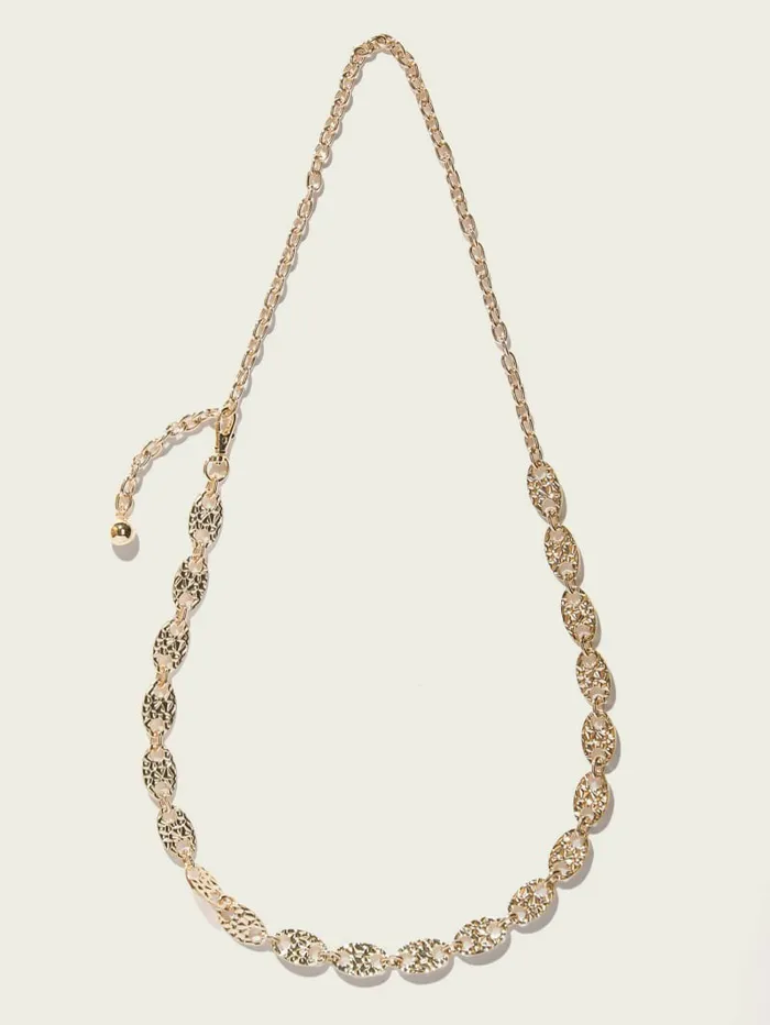 GoldTone Hammered Chain Belt SilverGold Belts GUESS Women
