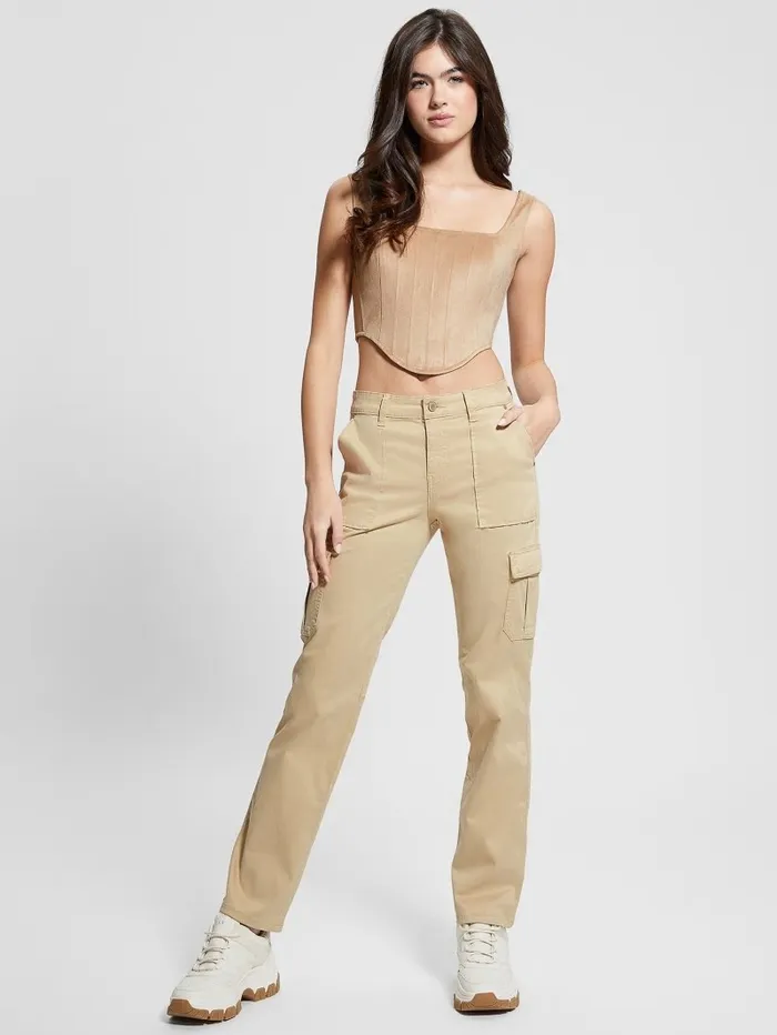 GUESS Bottoms Women Eco Sexy Cargo Pants Foamy Taupe