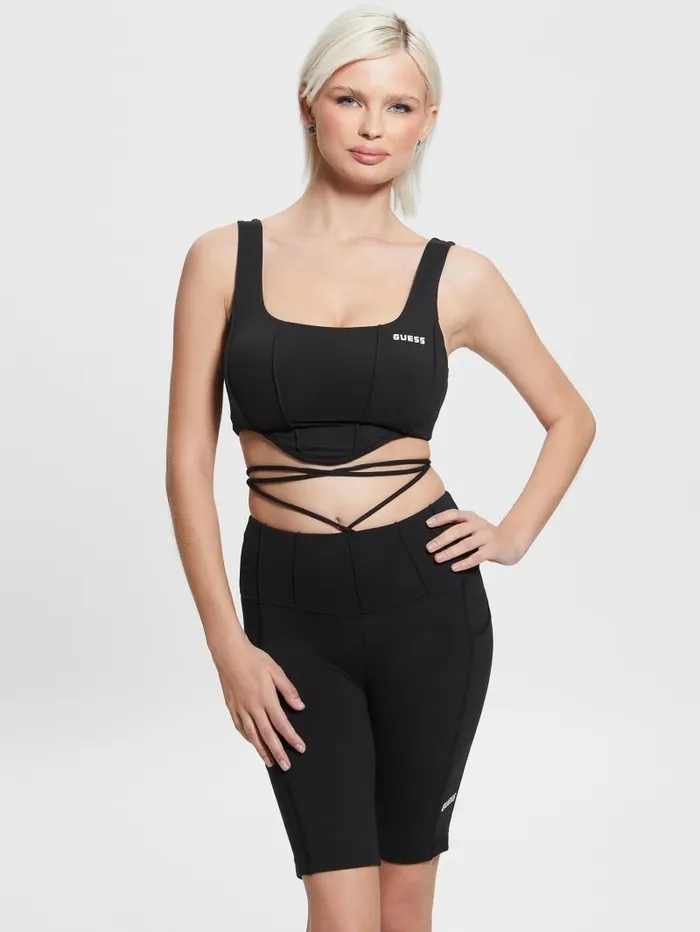 GUESS Brigit Active Top Black Women Tops GUESS Brigit Active Top Black Women Tops