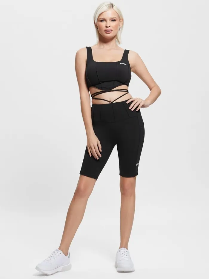 GUESS Brigit Active Top Black Women Tops GUESS Brigit Active Top Black Women Tops