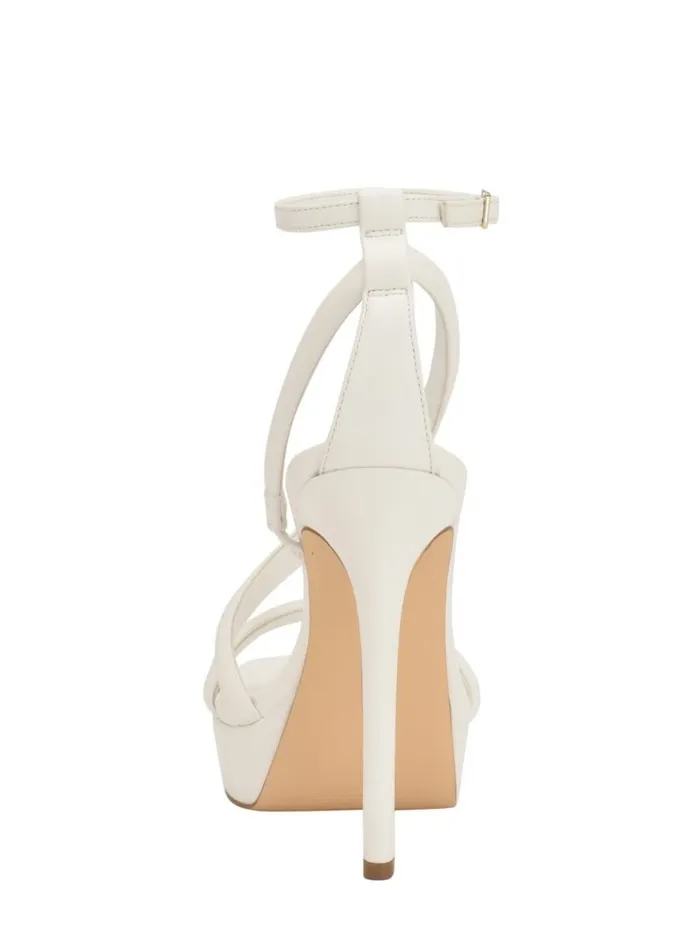 GUESS Casilda Strappy Stiletto Heels White Women Heels