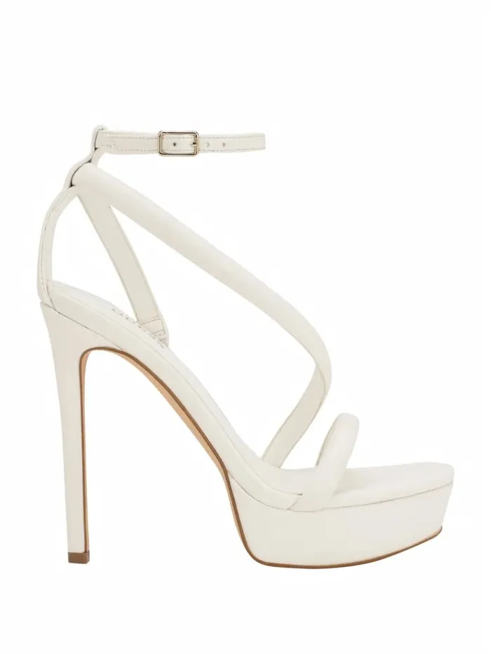 GUESS Casilda Strappy Stiletto Heels White Women Heels