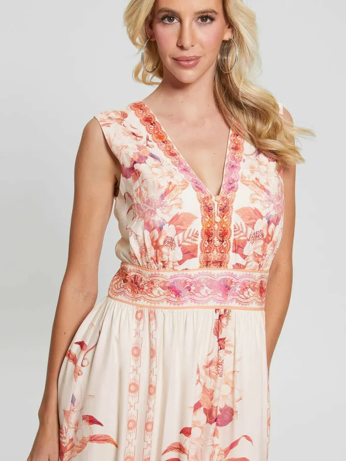 GUESS Dresses and Jumpsuits Women Gisel Printed Maxi Dress Reclaimed Romance GUESS Dresses and Jumpsuits Women Gisel Printed Maxi Dress Reclaimed Romance
