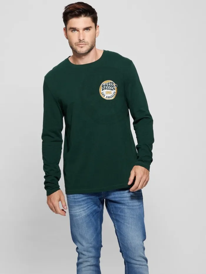 GUESS Eco GUESS Crewneck Patch Tee Alpine Grove Men TShirts and Tanks GUESS Eco GUESS Crewneck Patch Tee Alpine Grove Men TShirts and Tanks