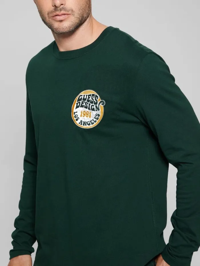 GUESS Eco GUESS Crewneck Patch Tee Alpine Grove Men TShirts and Tanks GUESS Eco GUESS Crewneck Patch Tee Alpine Grove Men TShirts and Tanks
