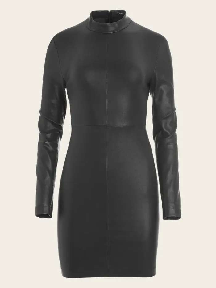 GUESS Elite Leather Dress Black Women Dresses and Jumpsuits