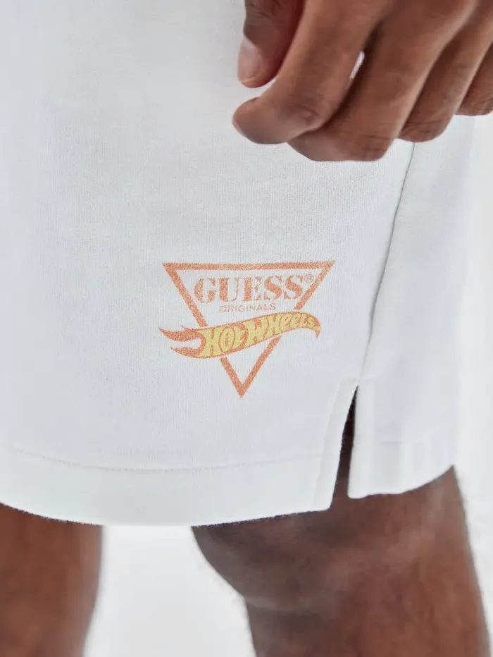 GUESS GUESS Originals x Hot Wheels Shorts Pure White Men Pants and Shorts GUESS GUESS Originals x Hot Wheels Shorts Pure White Men Pants and Shorts