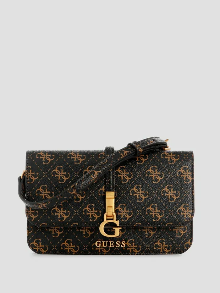 GUESS Handbags Women James Crossbody Organizer Wallet Brown Multi