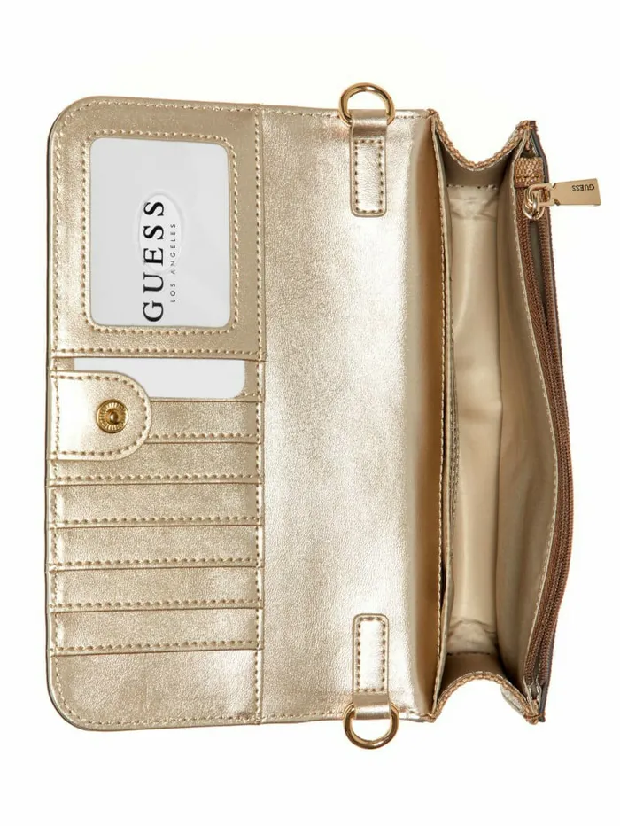 GUESS Handbags Women James Crossbody Organizer Wallet Brown Multi GUESS Handbags Women James Crossbody Organizer Wallet Brown Multi