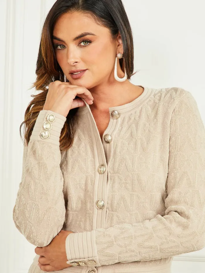 GUESS Jackets and Coats Women Penelope Sweater Cardigan Fawn Taupe