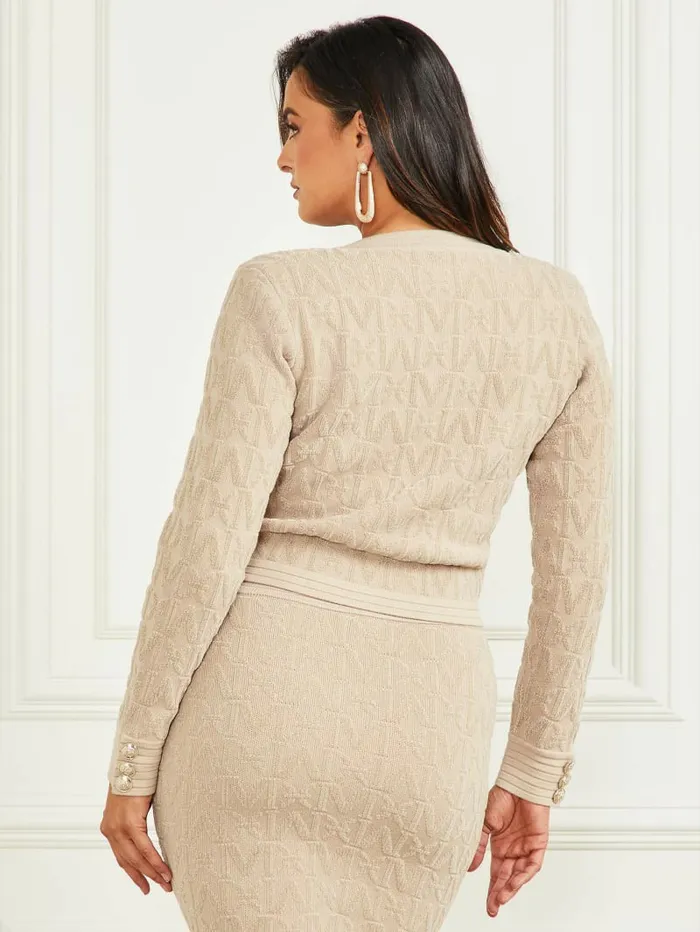 GUESS Jackets and Coats Women Penelope Sweater Cardigan Fawn Taupe GUESS Jackets and Coats Women Penelope Sweater Cardigan Fawn Taupe