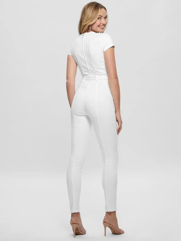 GUESS Jeans and Denim Women Leslie Denim Jumpsuit Pure White GUESS Jeans and Denim Women Leslie Denim Jumpsuit Pure White