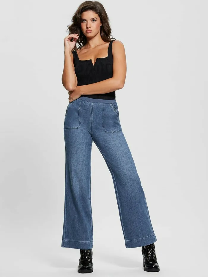 GUESS Jeans and Denim Women Rina WideLeg Jeans Noka Wash