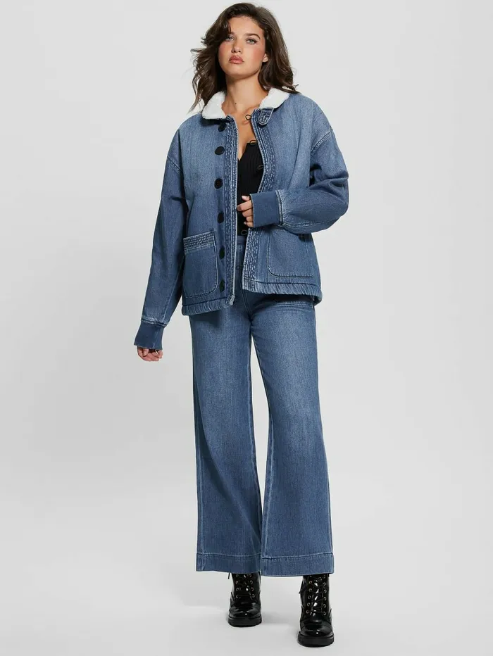 GUESS Jeans and Denim Women Rina WideLeg Jeans Noka Wash