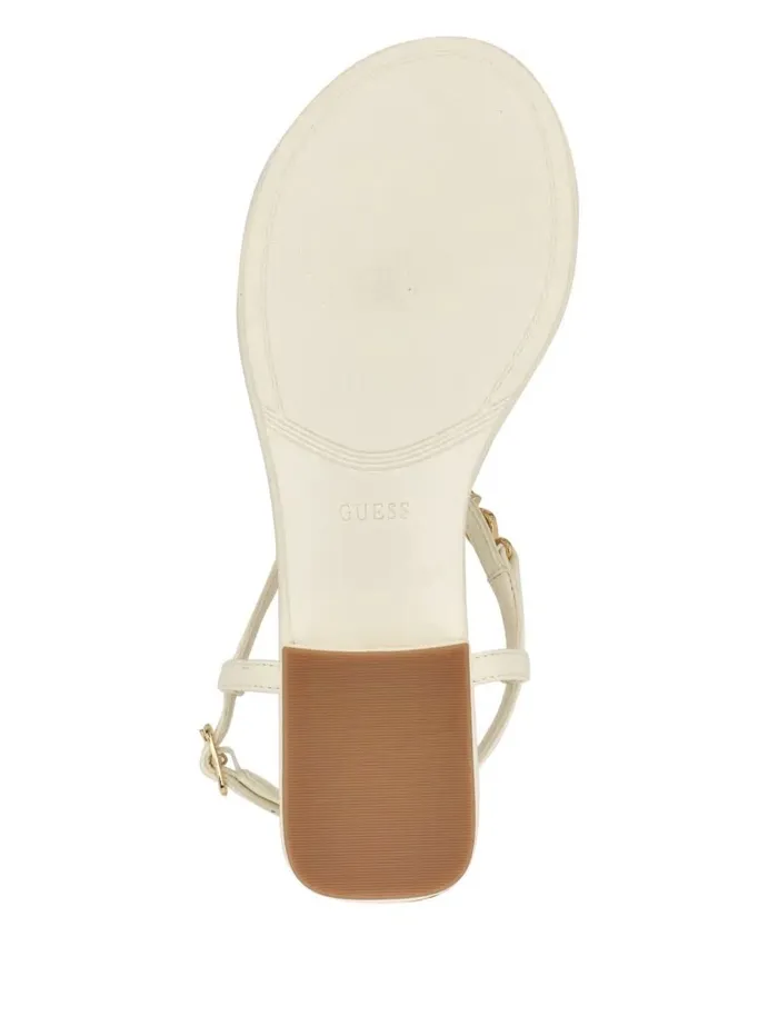 GUESS Jiarella TStrap Signature Sandal Ivory 150 Women Sandals