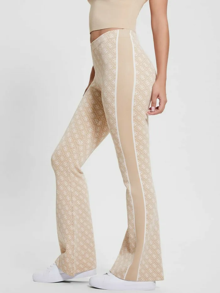 GUESS Lise Quattro G Logo Sweater Pant Cream And Irish Combo Women Bottoms GUESS Lise Quattro G Logo Sweater Pant Cream And Irish Combo Women Bottoms