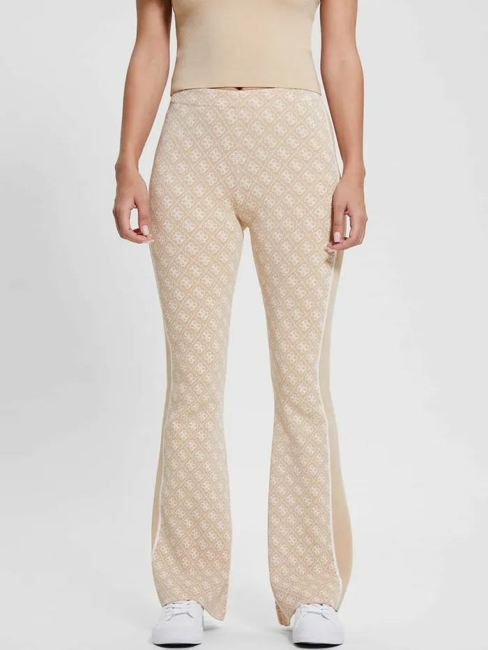 GUESS Lise Quattro G Logo Sweater Pant Cream And Irish Combo Women Bottoms GUESS Lise Quattro G Logo Sweater Pant Cream And Irish Combo Women Bottoms