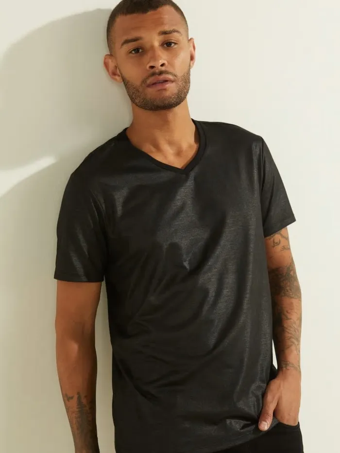 GUESS Mason VNeck Tee Jet Black Men TShirts and Tanks