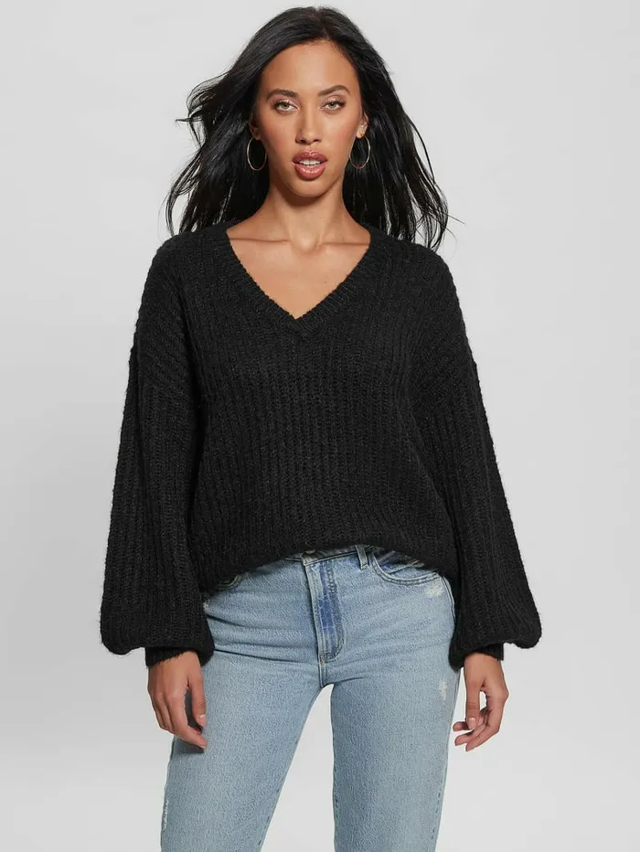 GUESS Nara WoolBlend Sweater Black Women Sweaters and Knits