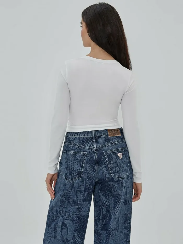 GUESS Originals Eco Oval Logo Top Pure White Women Tops GUESS GUESS Originals Eco Oval Logo Top Pure White Women Tops GUESS