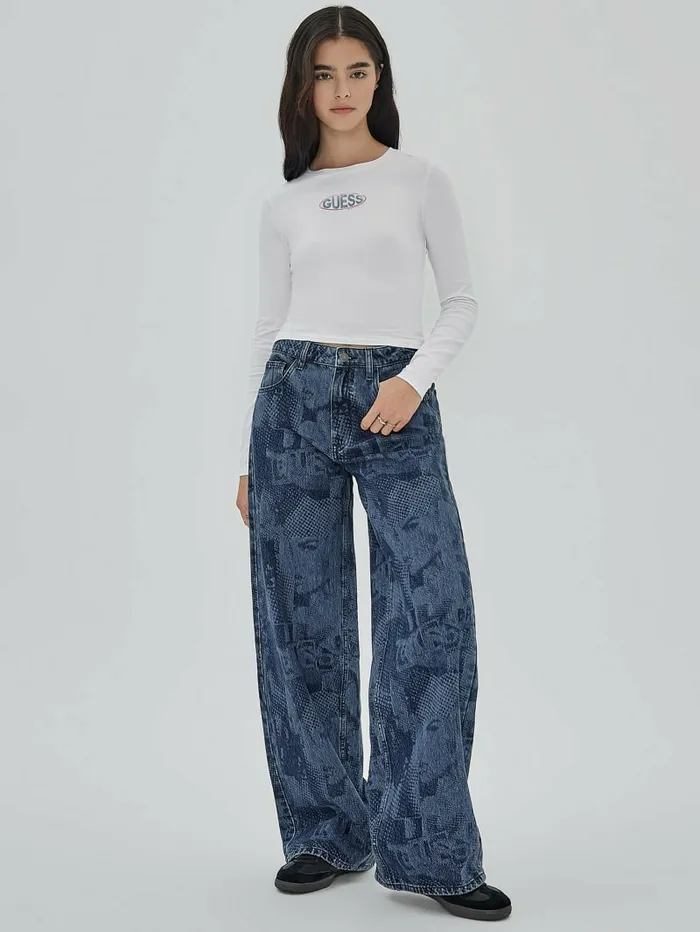 GUESS Originals Eco Oval Logo Top Pure White Women Tops GUESS GUESS Originals Eco Oval Logo Top Pure White Women Tops GUESS