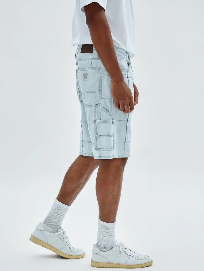 GUESS Originals Windowpane Carpenter Shorts Go Venice Lt Wash Men Pants and Shorts GUESS GUESS Originals Windowpane Carpenter Shorts Go Venice Lt Wash Men Pants and Shorts GUESS