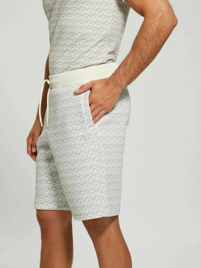 GUESS Pants and Shorts Men Colin Logo Shorts Macro G Cube White Combo GUESS Pants and Shorts Men Colin Logo Shorts Macro G Cube White Combo