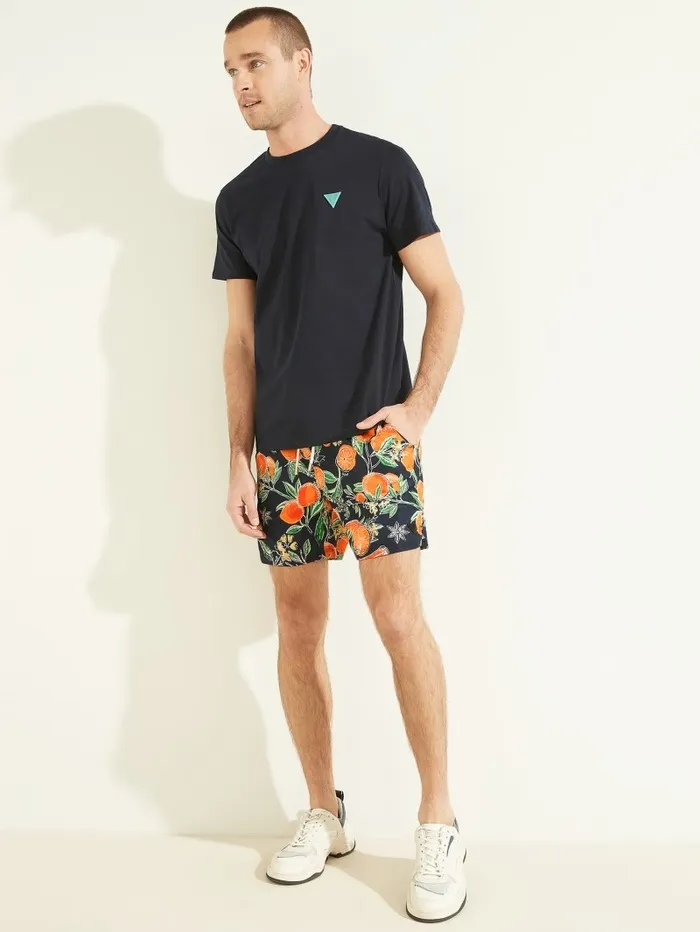 GUESS Pants and Shorts Men Fruit Woven Swim Trunks Orange Trees GUESS Pants and Shorts Men Fruit Woven Swim Trunks Orange Trees