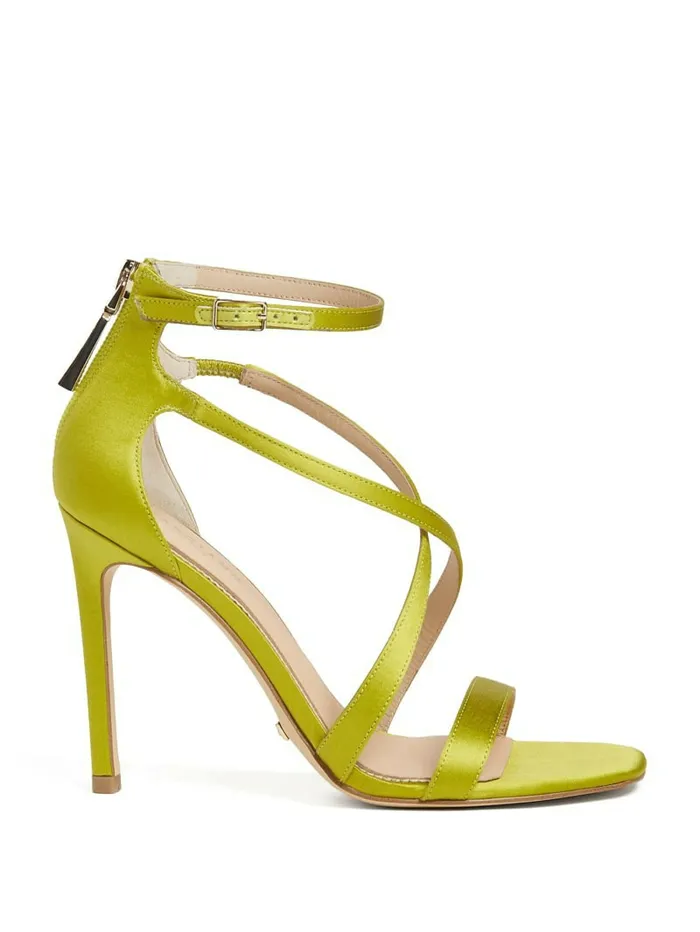 GUESS Satin Strappy Heel Green Patent Women Heels