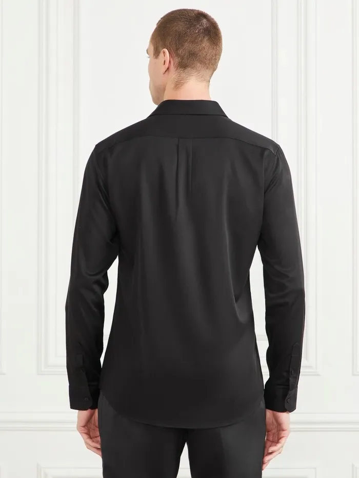 GUESS Shirts Men Eco Jacob It Notched Shirt Black GUESS Shirts Men Eco Jacob It Notched Shirt Black