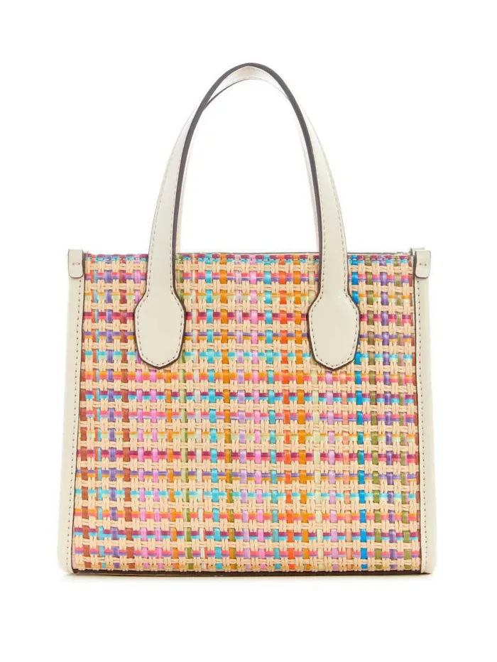 GUESS Silvana Colorful Straw Mini Tote White Multi WomenKids Handbags