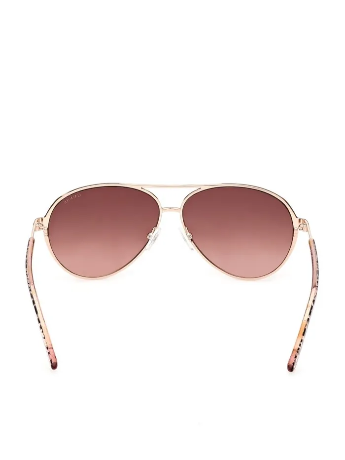 GUESS Sunglasses Women Animal Print Aviator Sunglasses Rosegold GUESS Sunglasses Women Animal Print Aviator Sunglasses Rosegold