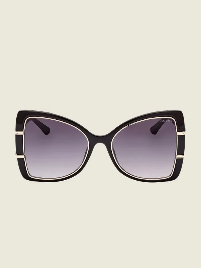 GUESS Sunglasses Women Oversized Butterfly Sunglasses Silver