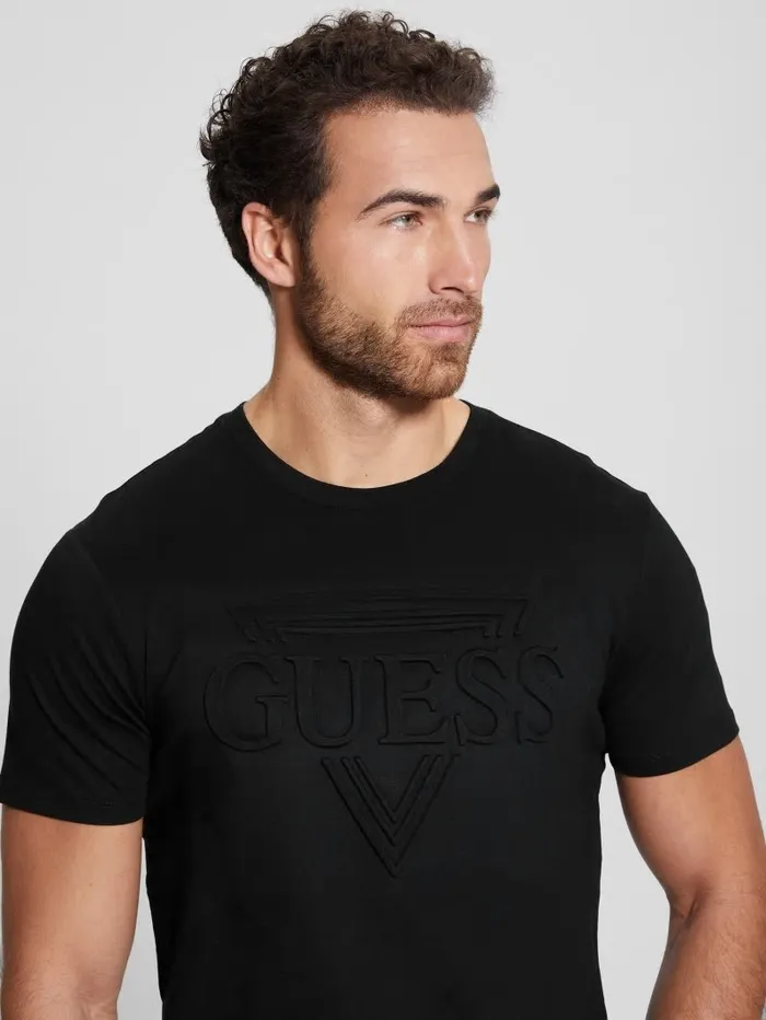 GUESS TShirts and Tanks Men Eco Embossed Logo Tee Black