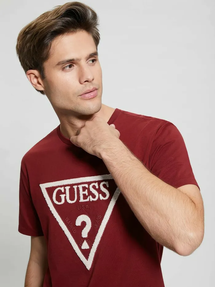 GUESS TShirts and Tanks Men Eco Embroidered Logo Tee Vino