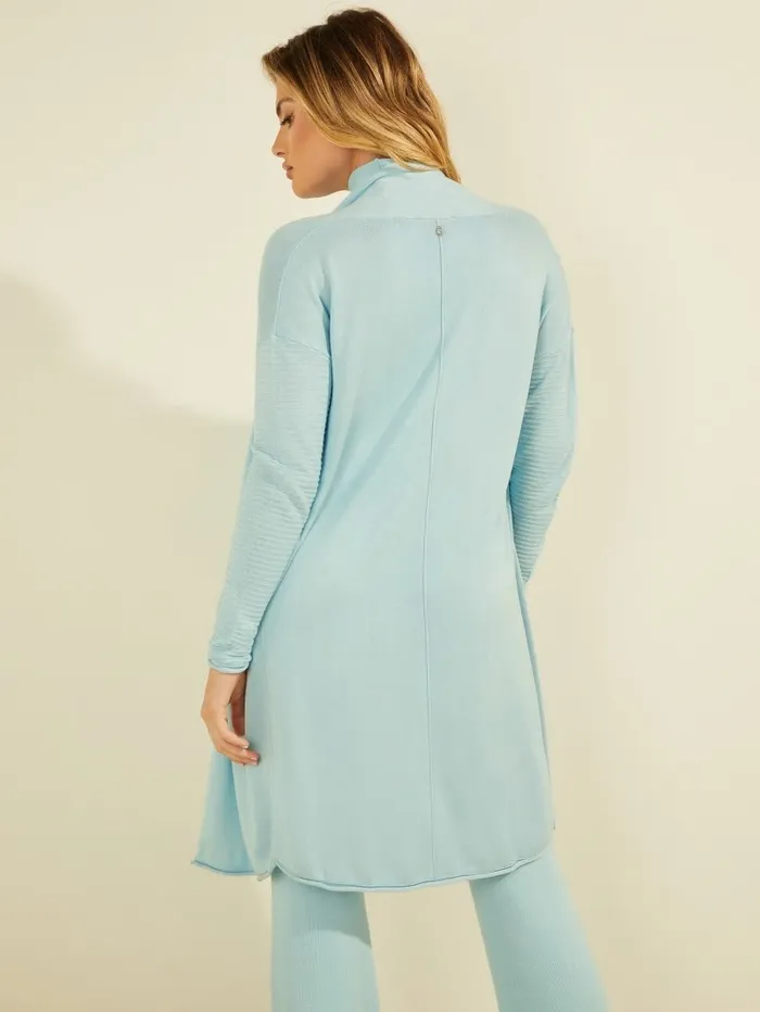 GUESS Tops Women Camille OpenFront Cardigan Soft Waves Blue GUESS Tops Women Camille OpenFront Cardigan Soft Waves Blue