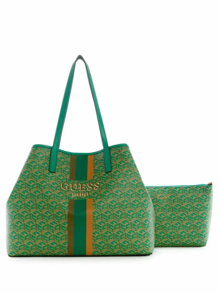 GUESS Vikky Large Tote Forest Logo Women Handbags